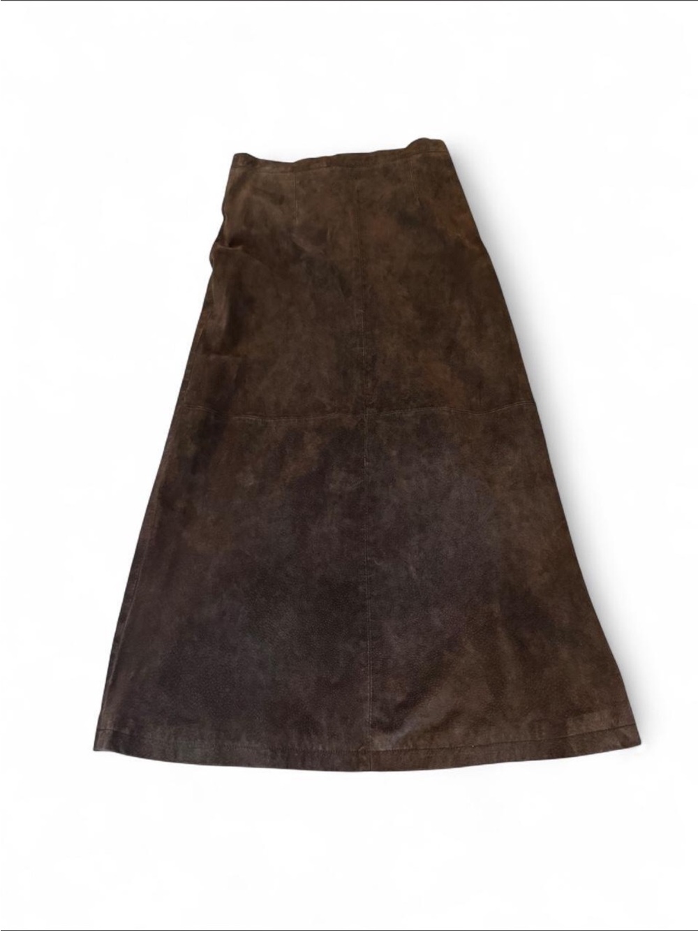 Preswick & Moore Rich Brown Genuine Leather Column Skirt
